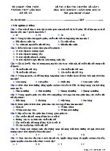 Đề thi kiểm tra chuyên đề lần 4 môn Sinh học Lớp 10 - Mã đề 132 - Năm học 2018-2019 - Trường THPT Liễn Sơn